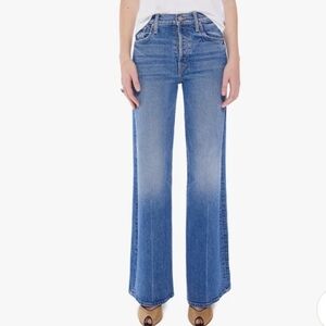 Mother The Tomcat Roller Jeans in Other Moods High Waist Wide Leg